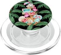 Cute Beach Motif with Flamingo Flip Flops For Summer Lover PopSockets PopGrip para MagSafe