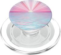 Cute Beachy Phone Holder Beach Theme Sunset Pink Blue Ocean PopSockets PopGrip para MagSafe