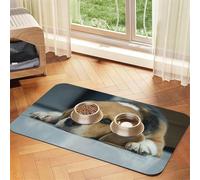 Cute Beagle Dog Lies On Floor,Waterproof Pet Feeding Mat,PU Leather Placemats for Cat Dog Water Bowl,Food Mats,40x60cm
