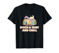 Cute Bear Camping Adventure Retro Pitch A Tent and Chill Camiseta