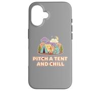 Cute Bear Camping Adventure Retro Pitch A Tent and Chill Carcasa para iPhone 16
