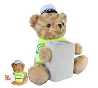 Cute Bear Car Tissue Box - 2-in-1 Trash Can, Waterproof Armrest Bear Tissue Holder & Trash Box | Car Storage Bin for Umbrella, Snacks, Keys, Toys | Accessory for Truck, SUV, Sedan, Road Trip, Travel