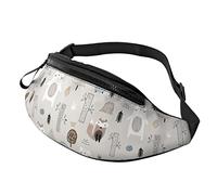 Cute Bear Fox Hedgehogs Crossbody Bag Runner Small Hip Pouch Riñonera Running Riñonera Bumbag Beltbag Sport Slim Moda para Trotar Senderismo Mujer