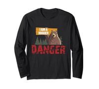 Cute Bear Gifts - Danger I Am A Hugger - Bears Hug Gift Manga Larga