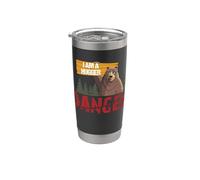 Cute Bear Gifts - Danger I Am A Hugger - Bears Hug Gift Vaso térmico de acero inoxidable de doble pared