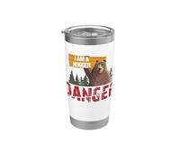 Cute Bear Gifts - Danger I Am A Hugger - Bears Hug Gift Vaso térmico de acero inoxidable de doble pared