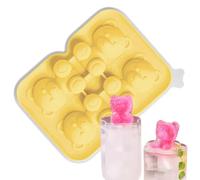 Cute Bear Ice Tray, Silicone Freezer Mold Tray, 4.37x5.7x1.5inch Frost Block Bin with Easy Release, Food Grade Silicone Mold, Ice Maker with Animal Design, Kitchen Tool for Drinks Use