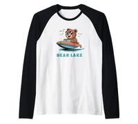 Cute Bear Lake Utah and Idaho for Adults and Kids Camiseta Manga Raglan