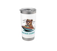 Cute Bear Lake Utah and Idaho for Adults and Kids Vaso térmico de acero inoxidable de doble pared