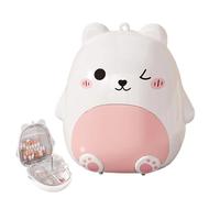 Cute Bear Pill Box - Double-Layer Pills Organizer, Portable Bear Medicine Storage with Multi-Compartment Design | Cute Cartoon Travel Pill Organizer for Women, Kids, Pocket, Purse, Office, School, Gym