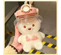 Cute Bear Water Bottle,Portable Water Bottles Adjustable & Removable Shoulder Strap,Cartoon Kids Water Bottle,Large Capacity Water Bottle Sports Bottle,for Girls Going out Camping Picnic Hiking School