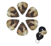 Cute Bears - Juego de 6 púas de guitarra de celuloide de diferentes grosores con soporte para púas de guitarra, púas de guitarra personalizadas para guitarra acústica, guitarra eléctrica, bajo,