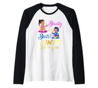Cute Beauty Or Beat Auntie Loves You - Fiesta de revelación de género Camiseta Manga Raglan
