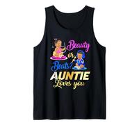 Cute Beauty Or Beat Auntie Loves You - Fiesta de revelación de género Camiseta sin Mangas