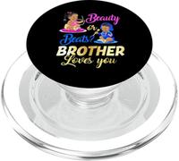 Cute Beauty Or Beat Brother Loves You - Fiesta de revelación de género PopSockets PopGrip para MagSafe
