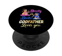 Cute Beauty Or Beat Godfather Loves You - Fiesta de revelación de género PopSockets PopGrip Adhesivo