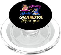 Cute Beauty Or Beat Grandpa Loves You - Fiesta de revelación de género PopSockets PopGrip para MagSafe