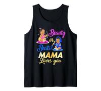 Cute Beauty Or Beat Mama Loves You - Fiesta de revelación de género Camiseta sin Mangas