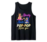Cute Beauty Or Beat Pop-Pop Loves You - Fiesta de revelación de género Camiseta sin Mangas