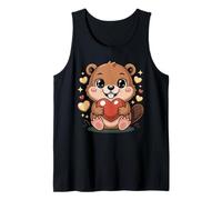 Cute Beaver with Heart Wildlife Nature Animal Lover Camiseta sin Mangas