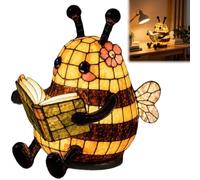 Cute Bee Reading Light, Warm Glow Bee Statue Nightlight, 3D Animal Table Lamp, Indoor Reading Books Nightlight for Book Lover Gifts