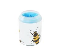 Cute Bees - Taza portátil de limpieza de patas con cepillo de silicona suave para mascotas, suministros de aseo para perros medianos a grandes