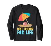 Cute Best Friends For Life Beach Ball & Umbrella Summer Fun Manga Larga