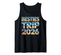 Cute Besties Trip 2026 Vacaciones para niñas Surfing Travel Vacay Camiseta sin Mangas