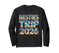 Cute Besties Trip 2026 Vacaciones para niñas Surfing Travel Vacay Manga Larga