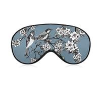 Cute Bird Sleep Mask Birds on Tree Spring Twigs Con los ojos vendados para dormir Elástico Blackout Eye Mask Cover para toda la noche de sueño, viaje y siesta