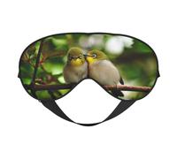 Cute Birds in Love - Antifaz de seda para dormir, correa elástica, viaje y siesta, cubierta de ojos suave para viajes, yoga y siesta