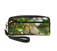 Cute Birds in Love - Bolsa de cosméticos pequeña, portátil, bonita bolsa de maquillaje de viaje para mujer, bolsa organizadora de brochas de maquillaje, NEGRO, One Size, Neceser de maquillaje
