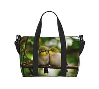 Cute Birds in Love - Bolsa de viaje con compartimento para deportes, gimnasio, yoga, fin de semana, NEGRO, One Size
