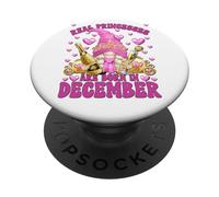 Cute Birthday Princess For Women Born In December Pink GNOME PopSockets PopGrip Adhesivo