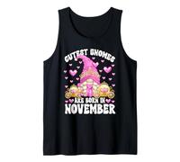 Cute Birthday Princess GNOME For Kids Girls Born In November Camiseta sin Mangas