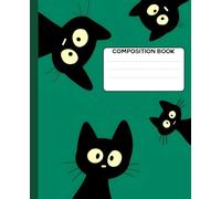 Cute black Cat composition notebook: Wide Ruled Pages, Perfect for Students, Note-Taking & Journaling, Trendy School Supply Essential