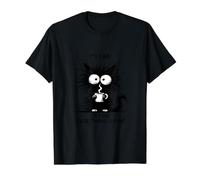 Cute Black Cat It's Fine I'm Fine Everything Is Fine Funny Camiseta gráfica económica, Hombre, Negro, S