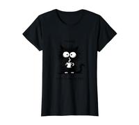 Cute Black Cat It's Fine I'm Fine Everything Is Fine Funny Camiseta gráfica económica, Mujer, Negro, L