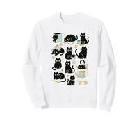 Cute Black Cat Reading Aesthetic Book Lover Graphic Sudadera