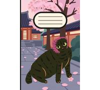 Cute Black Cat Wearing a Pink Hat in Japan: Lined Notebook / Journal With 120 Pages