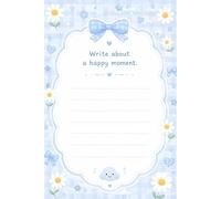 Cute Blue Daisy Grid Notebook for Notes and Ideas: Pastel Floral Graph Paper Journal with 110 Pages | Compact 6 x 9 Notebook for Writing, Math, Sketching, and Everyday Use