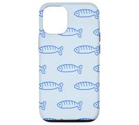 Cute Blue Sardine Charm Carcasa para iPhone 12/12 Pro