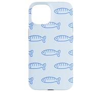 Cute Blue Sardine Charm Carcasa para iPhone 15