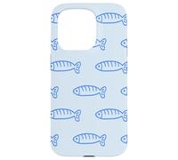 Cute Blue Sardine Charm Carcasa para iPhone 15 Pro