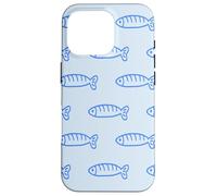 Cute Blue Sardine Charm Carcasa para iPhone 16 Pro