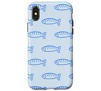 Cute Blue Sardine Charm Carcasa para iPhone X/XS