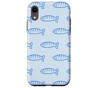 Cute Blue Sardine Charm Carcasa para iPhone XR
