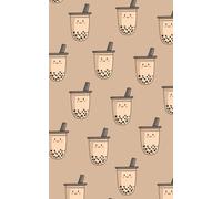 Cute Boba Tea Notebook - Kawaii Bubble Milk Tea Pattern Journal for Notes & Sketches: 5 x 8 Inch Blank Notebook with 100 Pages - Perfect for School, Work & Daily Journaling