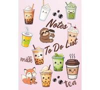 Cute Boba Tea Notebook with To-Do List and Appointments - 7x10 Lined Kawaii Journal, Daily Planner, Task Organizer: Update your desk office, write ... - checklists, ruled lined notepad