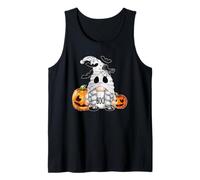 Cute Boo Ghost GNOME For Girls Halloween Bats and Pumpkin Camiseta sin Mangas